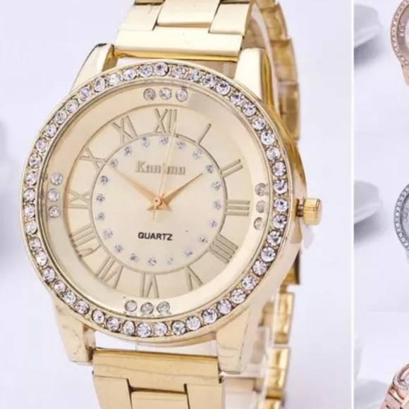 Elegant KADLINA Gold Watch with Crystal Accents - Picture 3 of 5